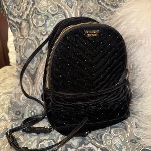 Victoria's Secret Velvet Black Backpack